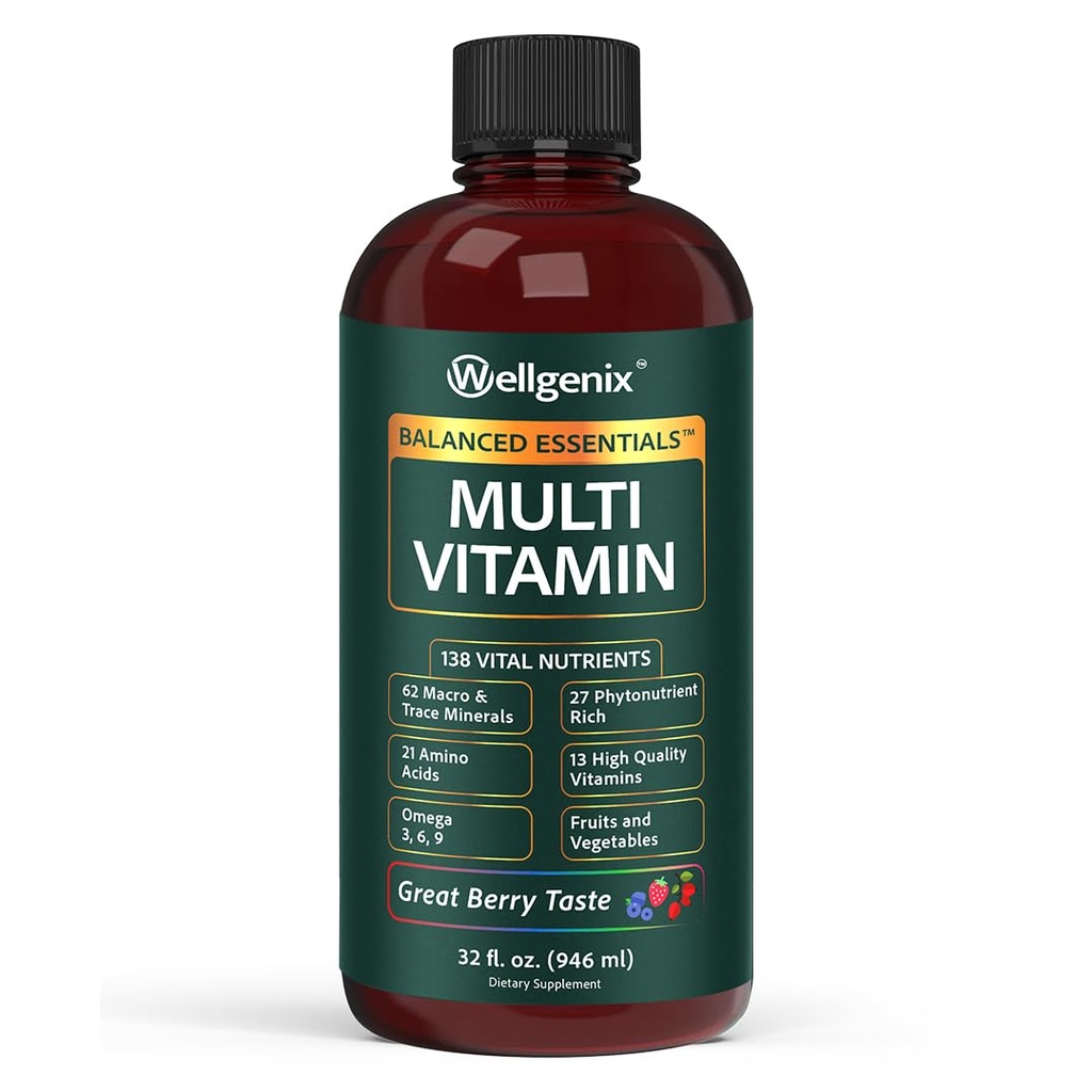 Wellgenix 平衡的基本必需品液体营养补充剂,32 Ounces-Very Berry