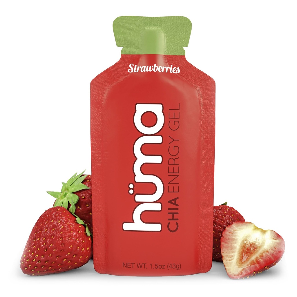 Huma Chia Energy Gel, 草莓, 12 Gels - 总理体育营养促进耐力运动