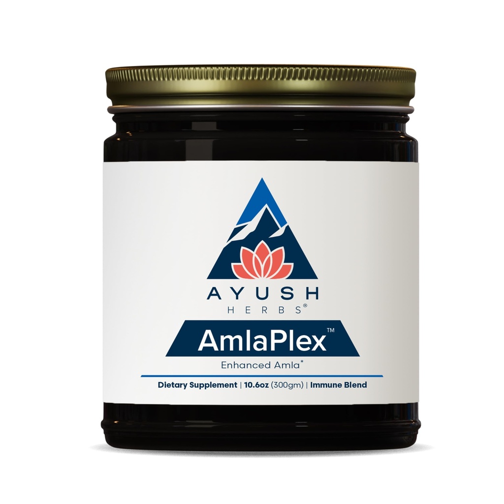Ayush Herbs AmlaPlex - Amla Jam, Chyawanplash for Immune 支持和消化健康,Chyavamprash, Indian Honey Jam with Amla, Ashwagandha - 10.6 oz Jar(1个伯爵)