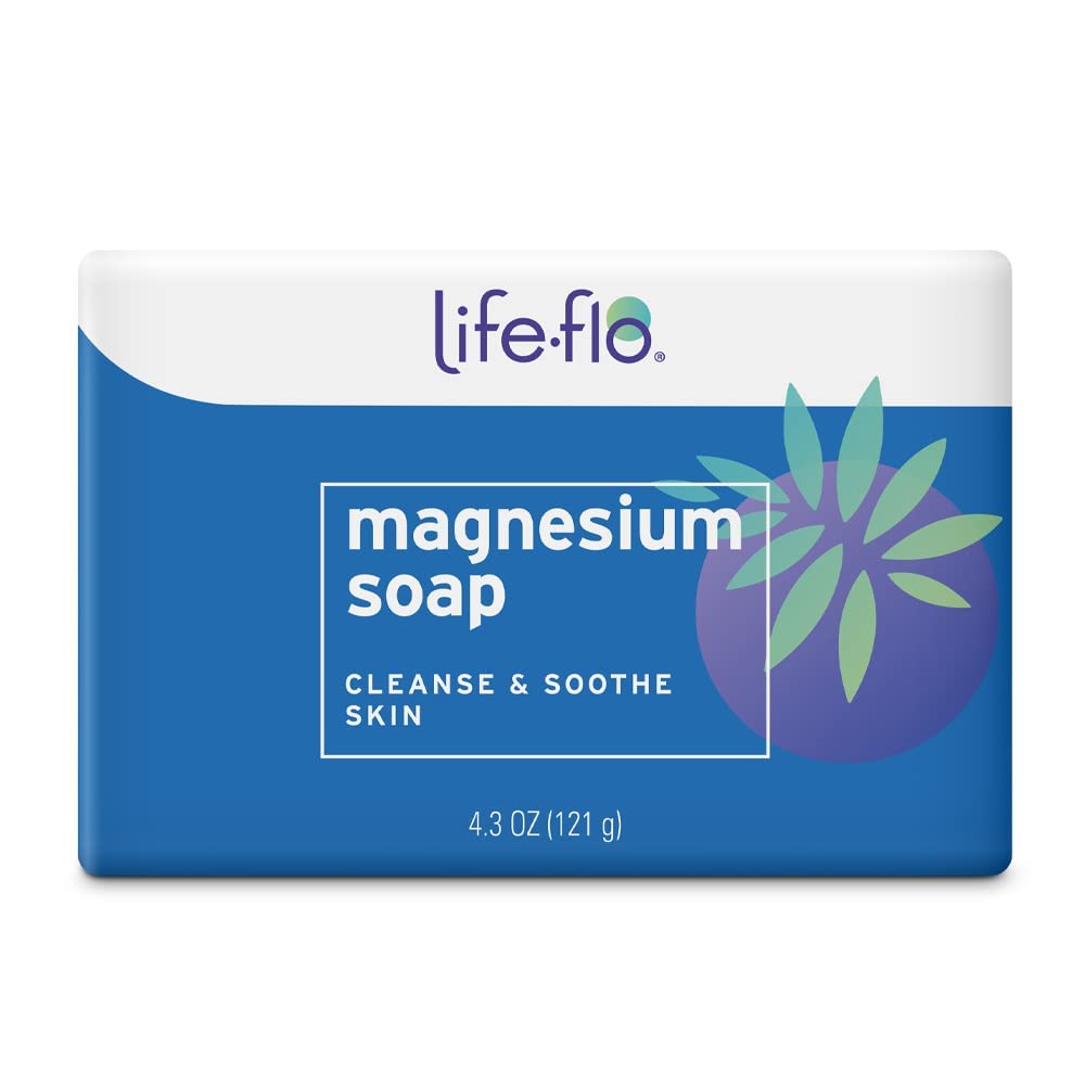 LIFE-FLO 镁棒肥皂 超级集中 氯化镁 + 椰子和阿沃卡多油 → 4.3 Oz → 3包