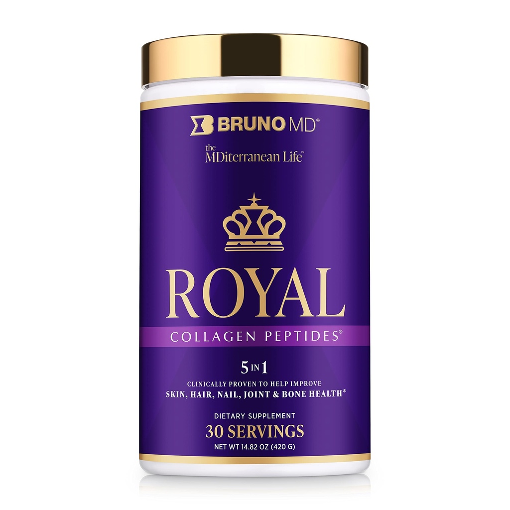 皇家Collagen Peptides,临床证明,饮食补充,改善皮肤和纤维,欧洲来源,改善头发和钉子的外观,与维生素C、骨骼和联合补充