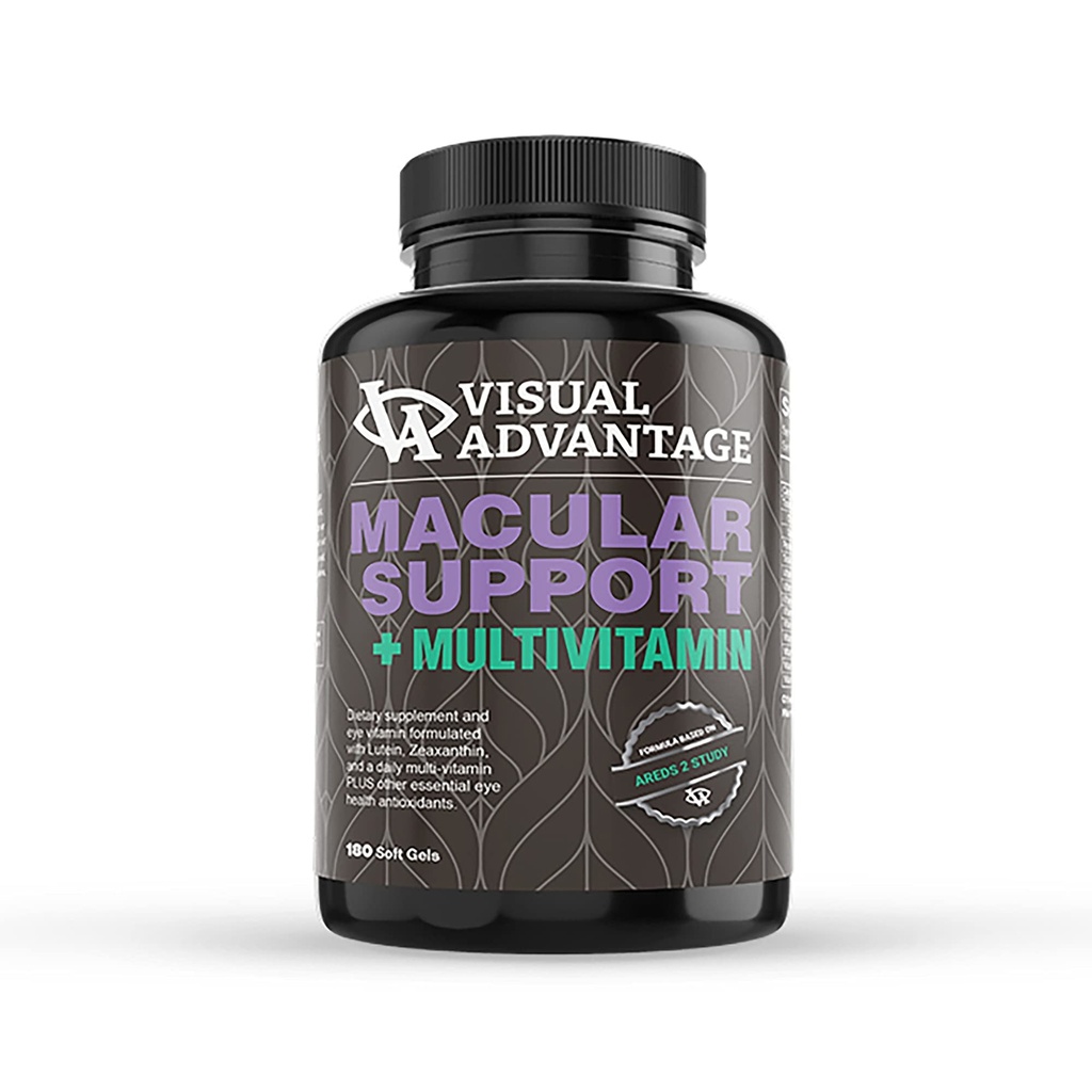 Lunovus Macular 支持+ 多维特敏 基于 AREDS 2 研究 - 支持 Macular 支持的眼维生素 - 与 Lutein 和 Zeaxanthin 的矿物补充 - 180 软宝石