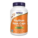 现在食品补充品,Psyllium Husk Caps 500 mg,非GMO项目验证,天然溶性纤维,肠内健康*,500 Veg Capsules