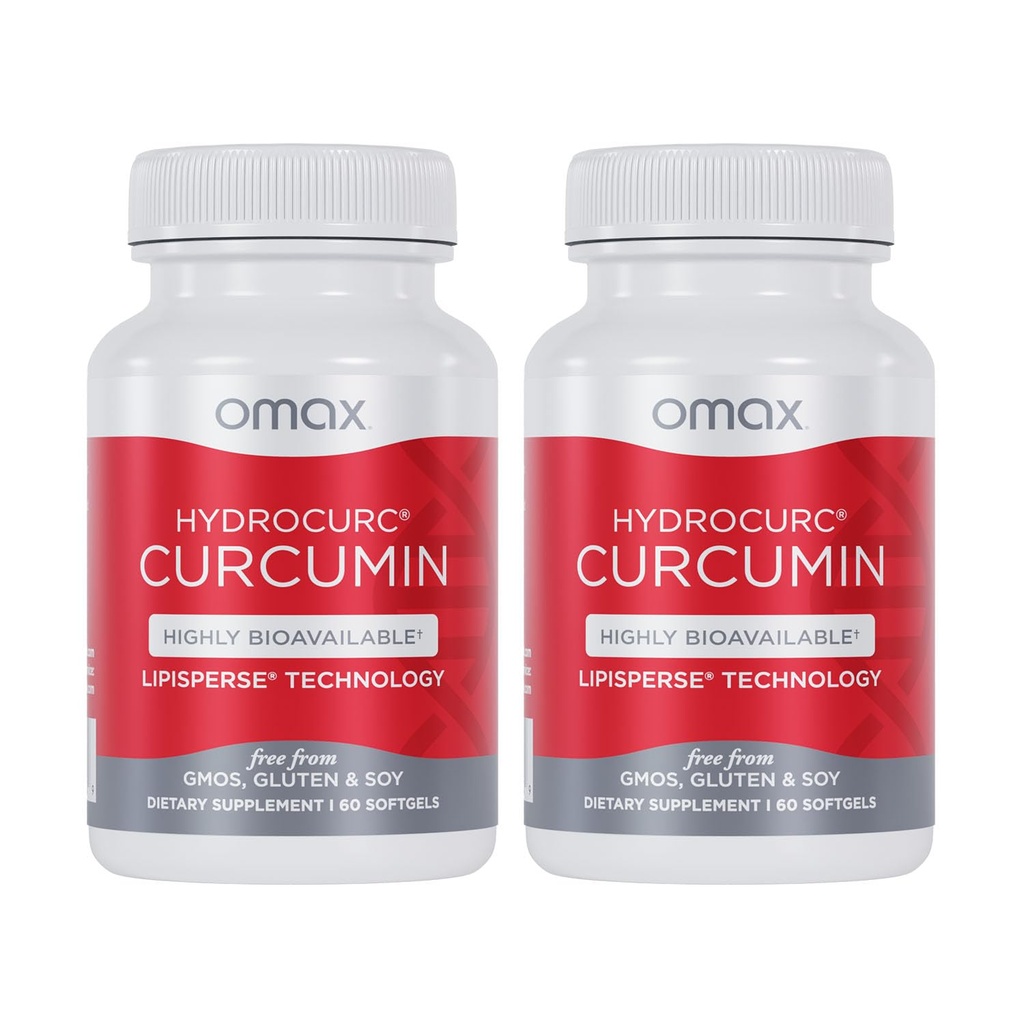 Omax3 2 Pack-Hydric Turmeric Curcumin 软胶,高生物利用率的MCT 油纳诺普粒子,用于可能性和吸收,联合健康,120软胶