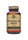 Solgar维生素D3(Cholecalciferol) 10 MCG(400 IU),100 软胶 - 帮助维持骨骼和牙齿 - 免疫系统支持 - 非GMO, Gluten Free,乳制品自由 - 100 服务