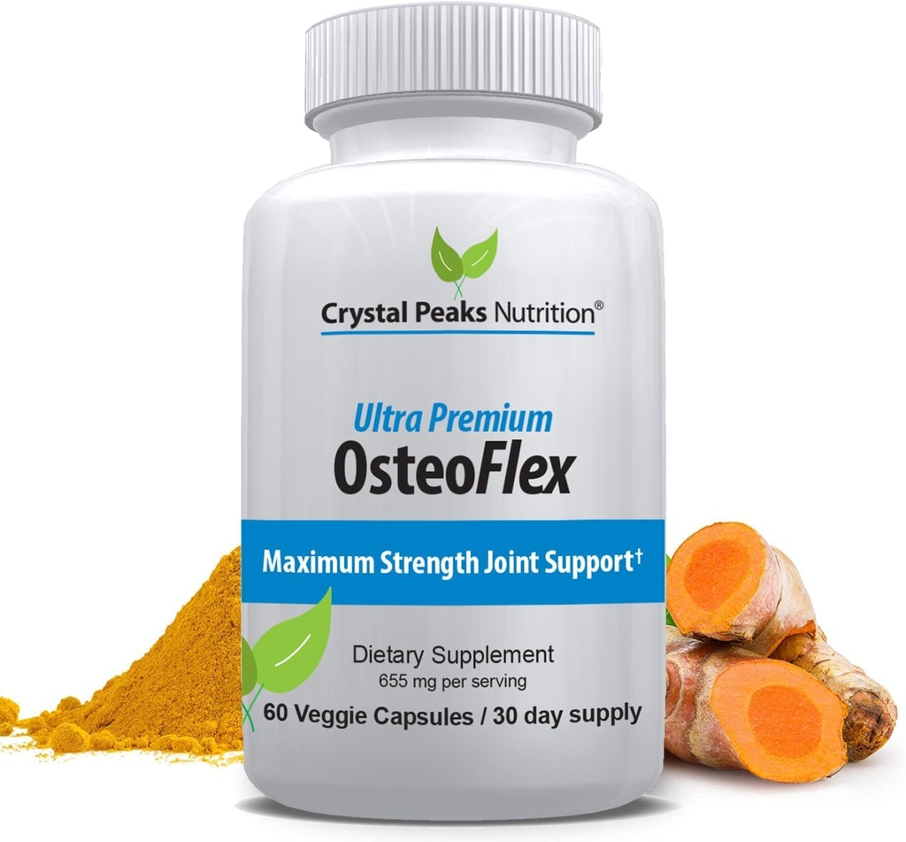 有机Curcuminoids Osteoflex - 用于最佳吸收和最大联合支持的天然涡轮和生物丙烯. 60盖,30天供应