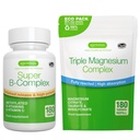 Super B-Complex 180 板块 + Triple Magnesium Complex 180 板块 Vegan Bundle, 甲基持续释放 B 复合物 + 高吸收性 甘化镁,陶拉提和Citrate, by Igennus