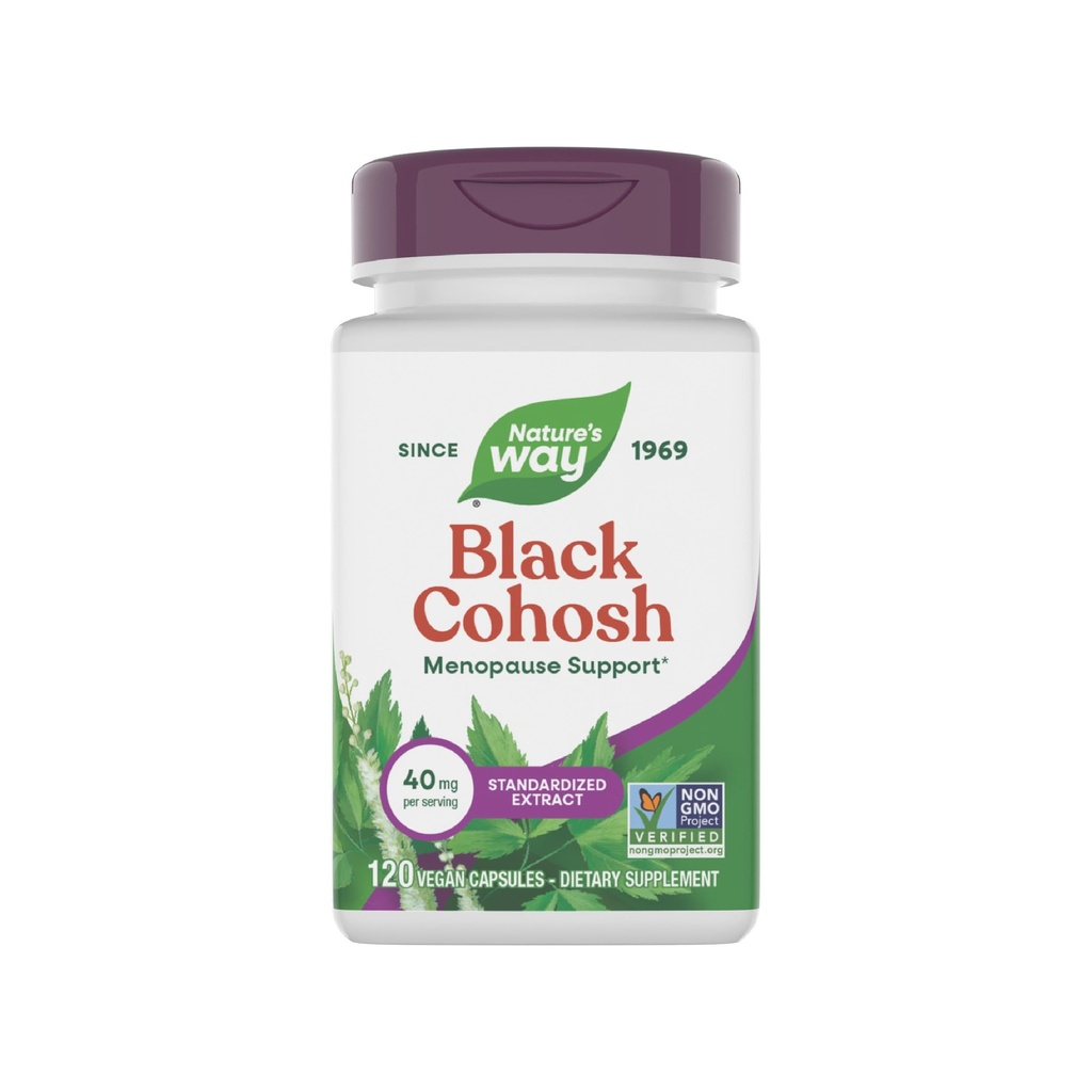 自然之路 Premium Black Cohosh, 妇女更年期支助*,每服务40毫克,120维冈卡普尔