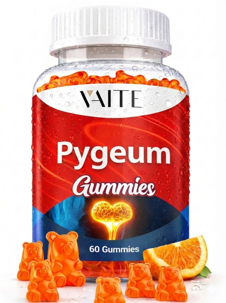 Pygeum Supplement Gummys 500mg - Vegan Chewables with Africanum Bark 提取器,以植物为主的男性,非GMO Gluten 无糖,无胶,无胶,60 Chews Gummy