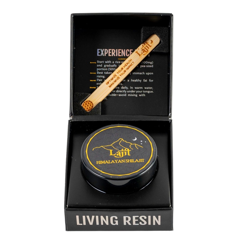 Lajit Gold Grade Himalayan Shilajit Resin – 有机、太阳干、生物可用营养物、富尔维奇酸 → 男女纯度实验室测试 Shilajit – 自然能源、生命力、85+跟踪矿物 - 20g