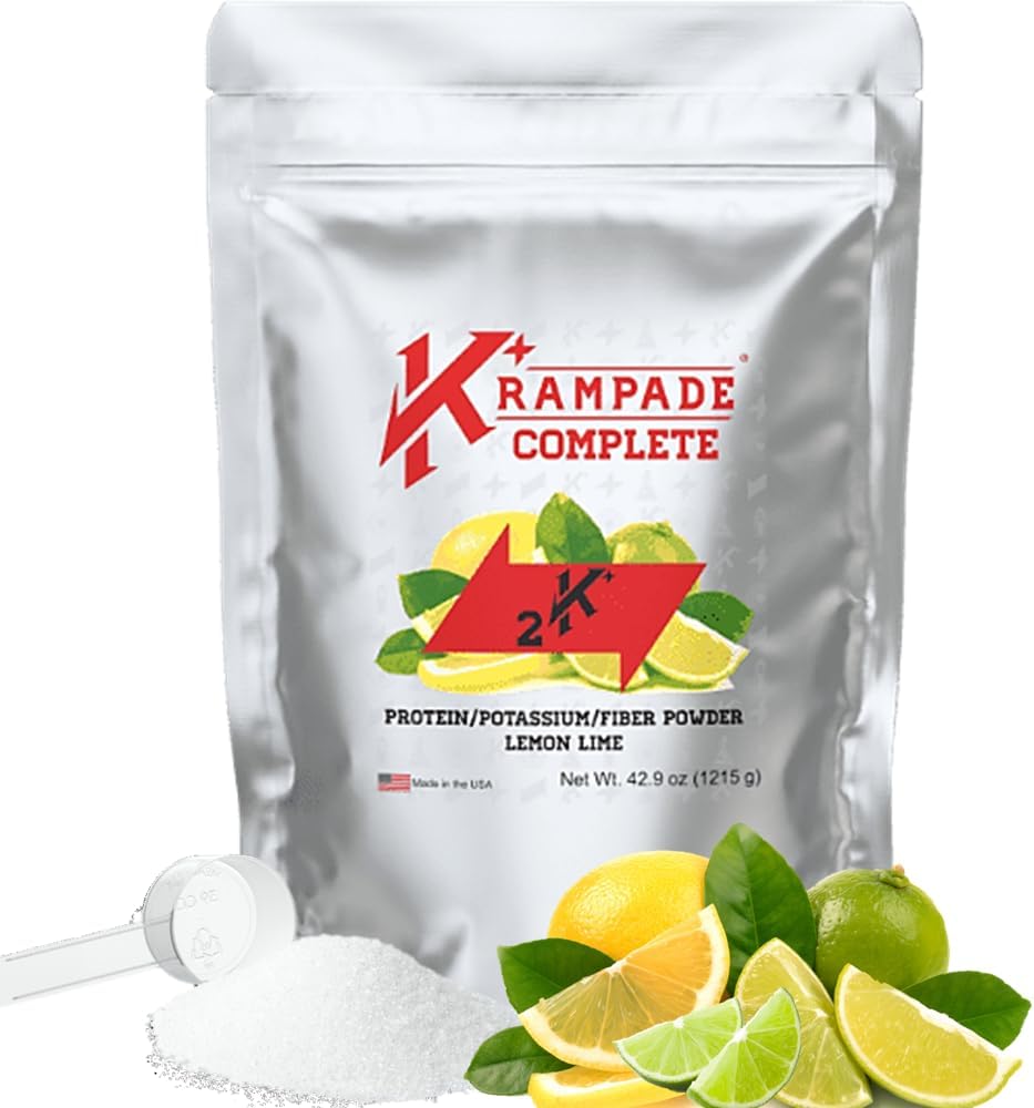 Krampade Whey 蛋白质纤维补充电解质 + 30g 蛋白质 & 7g BCAA + 9g 可溶性纤维 + 2,000mg 钾 + 镁补充 → > 2X 更多 K+ 香椰水