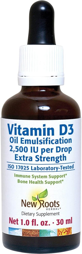 新根 维生素 D 2500 IU 成人投篮(30 ML),快速吸收,有效免疫系统支持补充