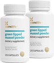 Xtendlife Green Lipped Mussel Powder - 2400mg 配有来自新西兰的Omega-3脂肪酸用于联合健康,120卡普尔(2包)