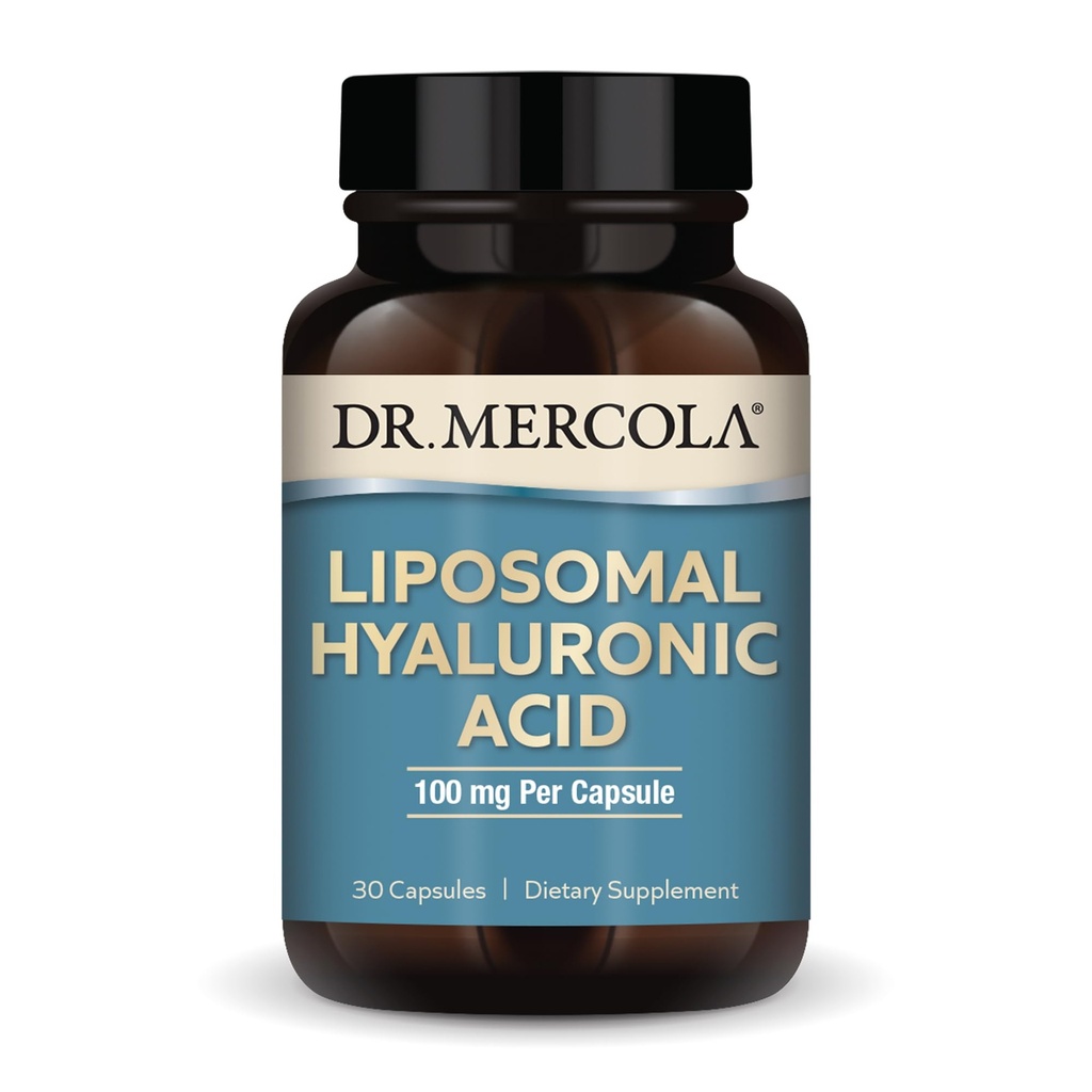 Mercola Liposomal Hyaluronic Acid博士,30名服务员(30名卡普尔),100毫克/每名卡普尔,膳食补充剂,促进皮肤外观,非GMO