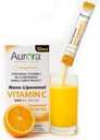 Aurora Nutrascience Nano-Pack Liposomal 维生素C 粉末饮料混合剂 免疫支持 高强度 3,000 mg 每服10个单服包,橙色