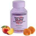 Lemme Glow Collagen Gummys for Thick Hair, 坚固的钉子与健康皮肤与多科拉根佩普提德斯, Biotin, Trace Minerals, Zinc, 维生素A, C & E, 奶油 & Gluten Free, Peach Flavor, 60 cm.