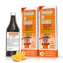 Emulsión de Escocia Cod Liver Oil Complex with Vitamins A, D, E, B1 - 天然橙色Flavor 饮食补充 免疫支持和骨质健康 - 基本Omega 3 鱼油 - 6.5 oz (2-Pack)