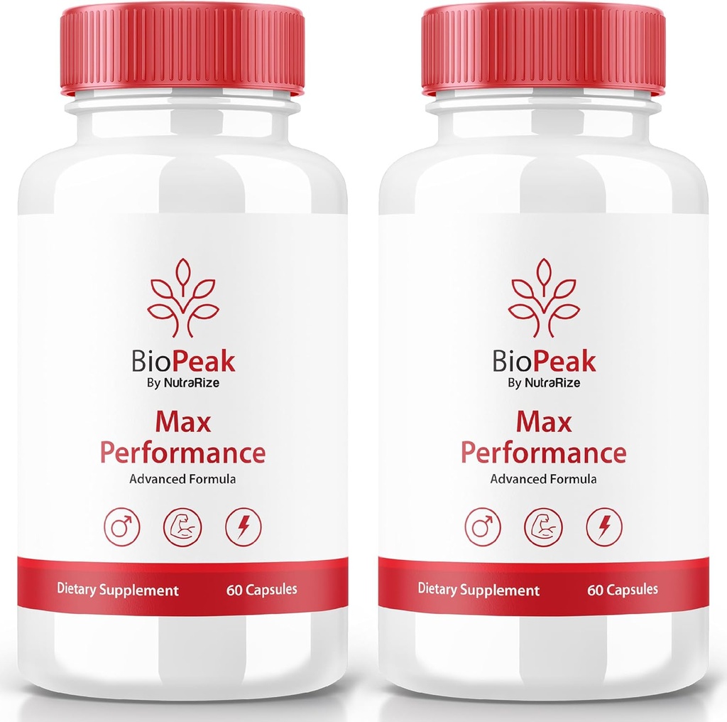 NutraRize(2 Pack) Biopeak Men增强药丸,Biopeak Male Capsules, Max性能和整体健康的所有自然补充,官方Biopeak Pastillas Reviews (120 Capsules)