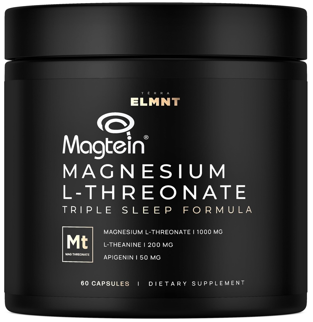 ELMNT 三联睡眠  Mag酸镁 w. Apigenin, Theanine & Magtein 镁 L-Threonate - 高吸收 镁 补充 男子和女子 nes酸镁药