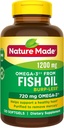 Burp-Less Fish Oil 1200毫克/日,120软胶,Fish Olega 3 心脏健康补充剂