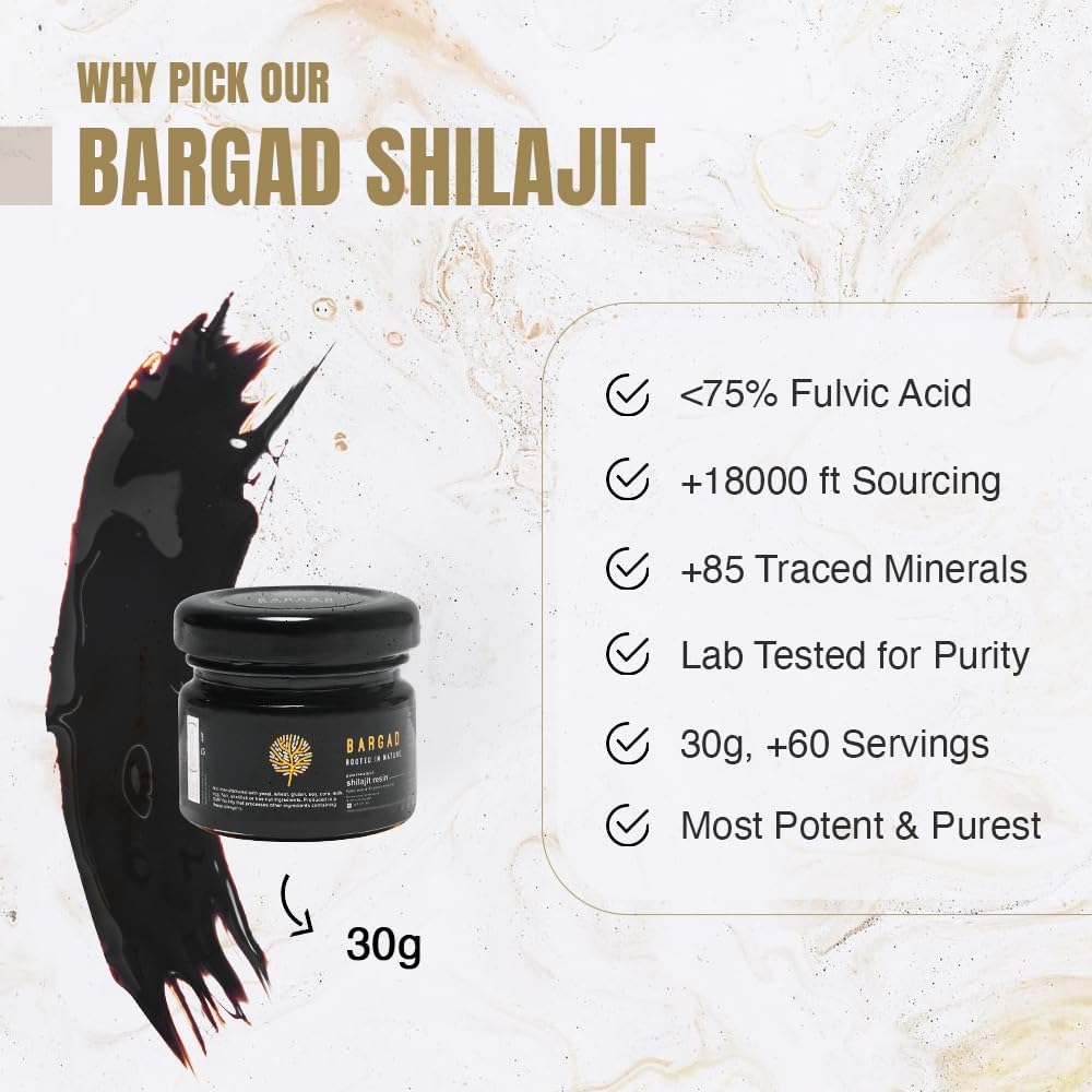 喜马拉雅Shilajit Resin for Women 100%纯度,黄金等级和实验室测试 + 布尔能量,富尔维奇酸的豁免和生命力 & 85+ 矿物质 30克