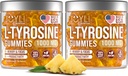 2 Pack - Joyli L-Tyrosine Gummys 1000MG - 无糖Vegan Focus Supplement & Mood 支持儿童与成年人 – 500 mg Per Gummy - 睡眠Gummy for memory, Energy & Wellness - 60 Pcs 每包