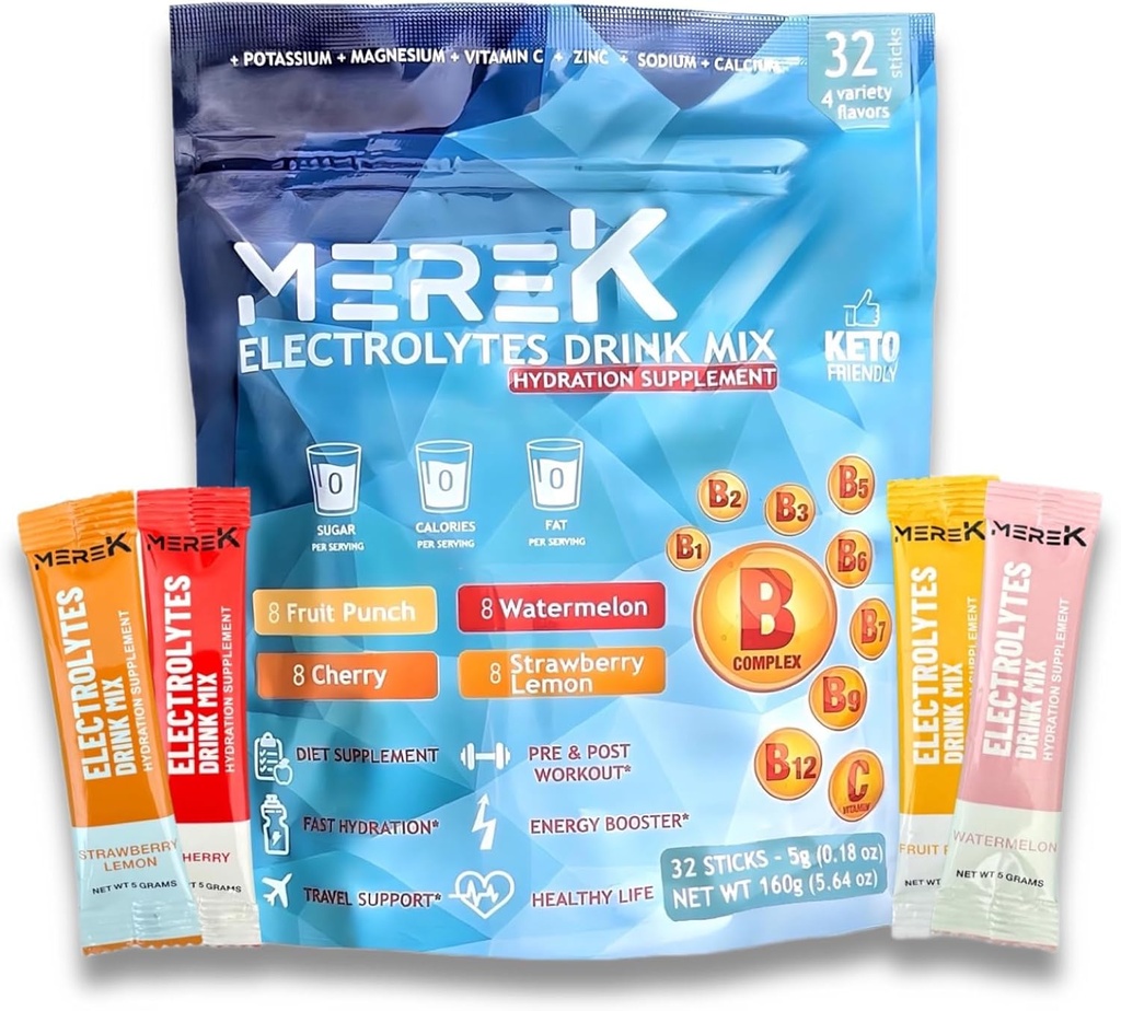 纯K 电解水粉补充32 Sachets 简单开放的单服务 完美地用于日常水解需求