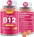 NEVISS 维生素B12 1000 mcg(Methyl B12) 含维生素D3,B9 维生素Folate,维生素C,用于能源促进和代谢,神经系统,强骨,免疫支持,低糖,120个计数
