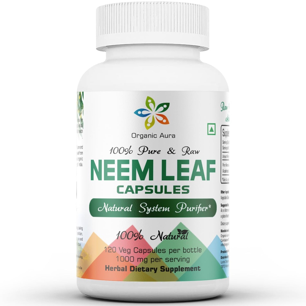 有机 A(学名:Aura neem capsules)为ule科ura属下的一个种. 百分百的纯洁和强势. 原始绿色全美食品. 由全光谱Neem叶片制作. 奇异解毒剂 皮肤和豁免