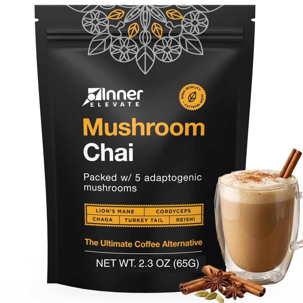 (原始内容存档于2018-09-21) (中文(简体) ). Inner Elevate Superfood Moshroom Chai - Ultimate Coffee Alternative - 适配型 蘑菇茶饮与狮子马恩,科迪塞普斯,查加,雷希,土耳其泰尔(35 services)