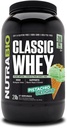 NutraBio Classic Whey蛋白粉 - 25G 蛋白质 Per Scoop - Full-Spectrum 氨基酸简介 - 无填料,人工颜色,防腐剂 - (Pistachio Delight, 2英镑)
