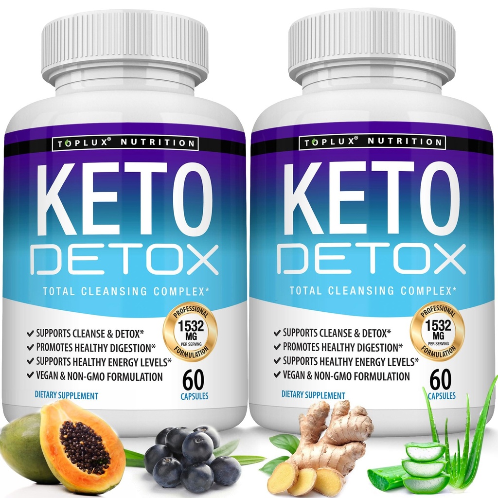 Toplux Keto Detox Pills 高级清洁提取 — — 1532 Mg Natural Acai Colon Cleanser公式,Flush毒素和多余废物,供男性使用,60 Capsules, 补编