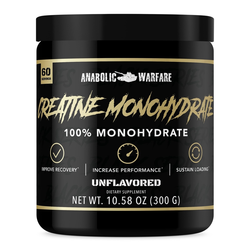 Anabolic Warfare Creatine Monohydrate, 工作后恢复, 提高性能, 持续加载, Premium Creatine * (60次服务)