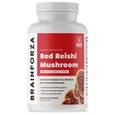 Brain Forza 有机红色Reishi 蘑菇盖,适应性蘑菇 动力性免疫支持,心脏和心血管健康,一般健康与生命力,非GMO, Vegan, Organic, 90 Capsules