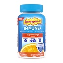 Emergen-C Immune+ 三元动作Immune支持Gummys,BetaVia(R),1000mg维生素C,B维生素,维生素D和抗氧化剂,超级橙 - 45个计数.