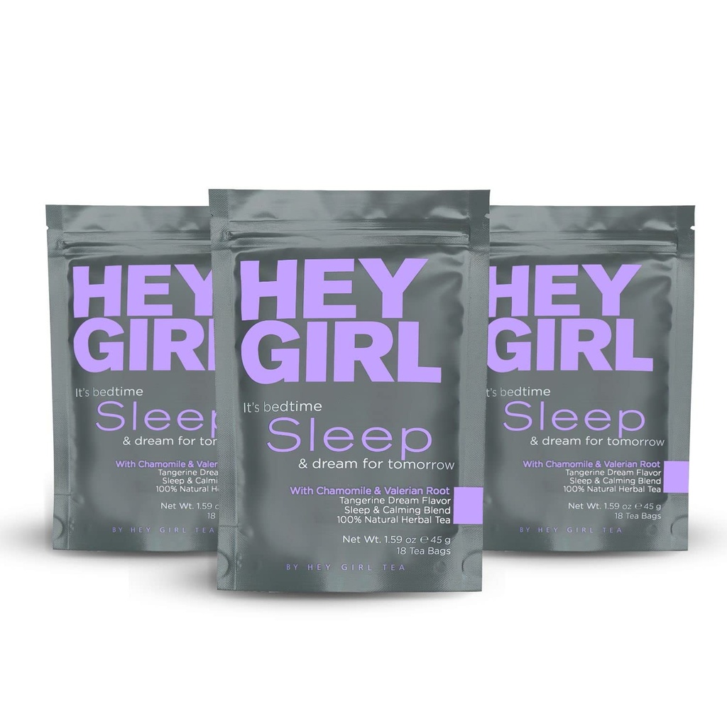 女孩睡茶 - 天然草药 睡茶包 香蜜酒 激情花 瓦莱里安根 柠檬 鲍姆 - 冷静,放松成年人 睡梦夜茶 - 放松礼物 女子三包