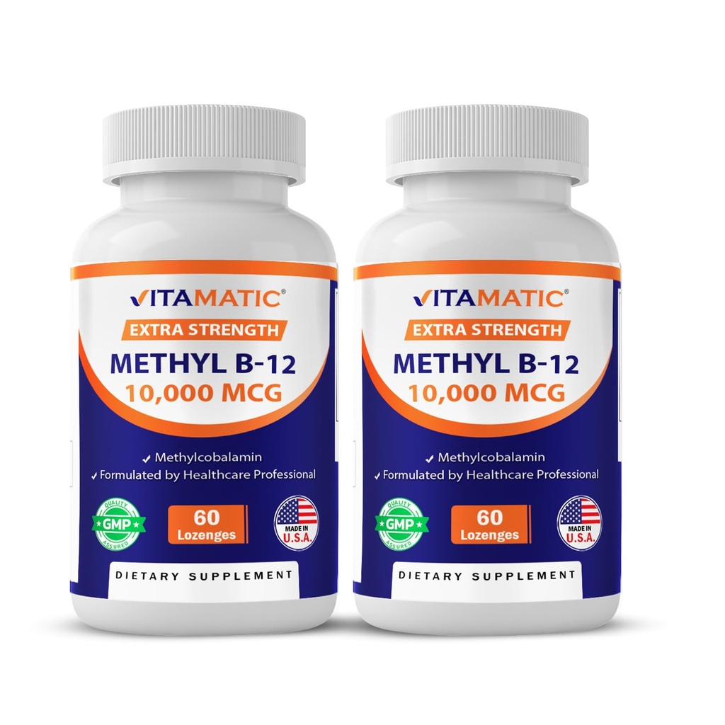 维生素B12(甲基乙酰Cobalamin)10,000 mcg(10mg) 60 Lozenges - 维生素B12的高级来源(2包)