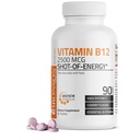 维生素B12 2500mcg Shoot Of Energy Fast Solve Chewable Tables - 快速释放樱桃火焰 亚语 B12 维生素 - 支持神经系统,健康脑功能 能源生产 - 90 Counter