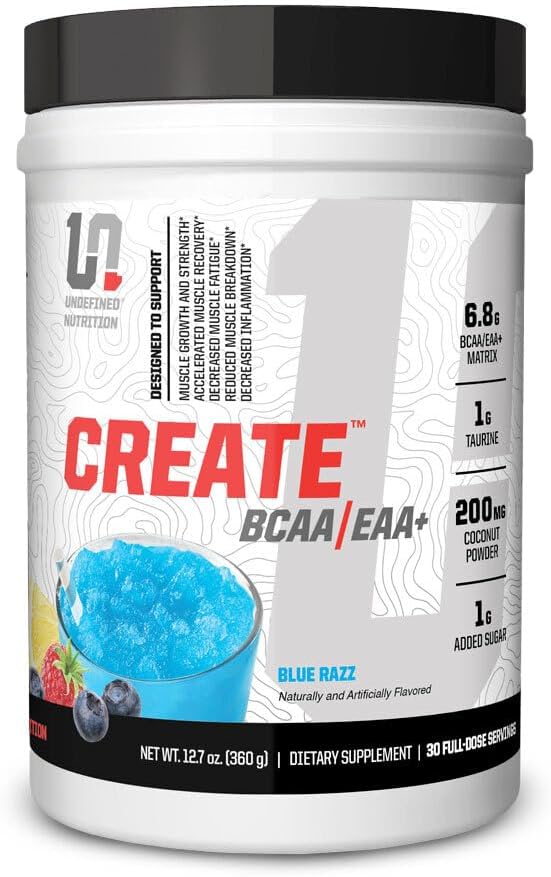 未定义营养 Brian Shaw 创作 BCAA/EAA+ 由 Muscle Recovery & Endurance, 6.8g BCAA/EAA Matrix - Full Spectrum BCAA + 基本氨基酸 补充 – 30 services (127 oz, Blue Razz).
