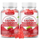 软熊 镁 锌 Gummys for addern & Kids, Suagr-Free 钙 镁 锌 D3 骨强和免疫健康补充, Raspberry Flavor 120 Count