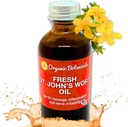 Em的草本植物新鲜的St. John's Wort Oil - 在美国的野生采伐, Nerve Disforest, Skin Eruptions, 伤者护理, 刀疤和伸展标记 - 皮肤,脸部,身体,头发,按摩油(2 Oz)