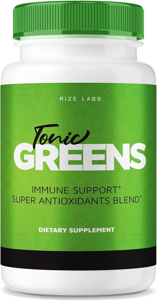 rize 实验室 - Tonic Greens Capsules, Immune 支持药,高级公式补充剂,超级抗氧化剂混合物(60 Capsules)