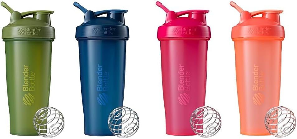BlenderBottle 2-Pack 28-Ounce 经典摇摆瓶用于蛋白质摇摆和前期工作,Moss/Moss和Navy和All Pink和珊瑚