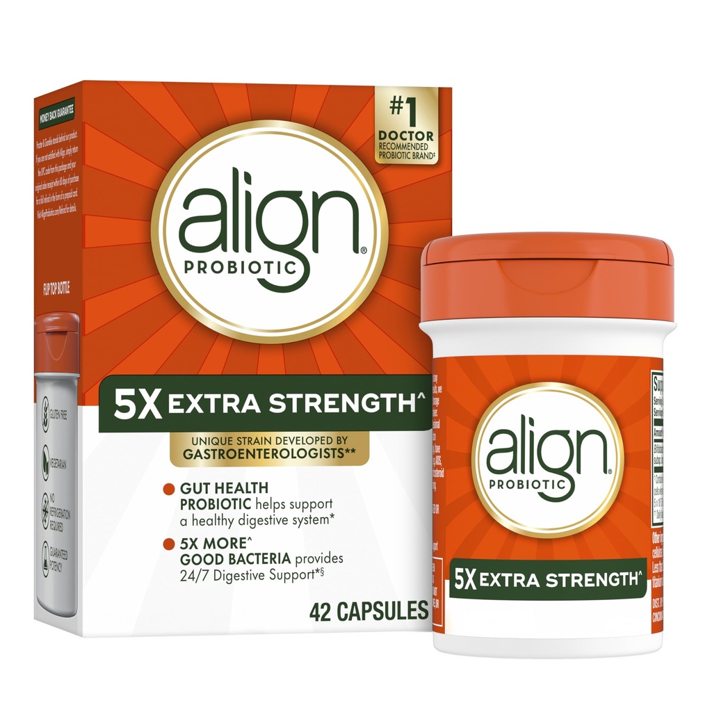 Alignitive Probiotic, extra strongs, 妇女和男子的Probiotics, 男子的Probiotics, Probiotic Capsules有5X CFUs, 42 Capsules .