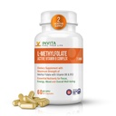 INVITA L-Methylfolate + B 平衡 - 5-MTHF, B6, B2 和 B12 甲基Cobalamin B 复合体 - 60 Capsules - 专业强度 活性甲基Folate - 非转基因生物,无胶体,无填料(7.5毫克)