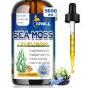 Sea Moss Drops,爱尔兰液态海 Moss Gel 配黑籽油,Shilajit, 长老莓, Burdock Root, Spiruina, Bladderwrack for Digestion Health, Non-GMO, 2 Fl Oz