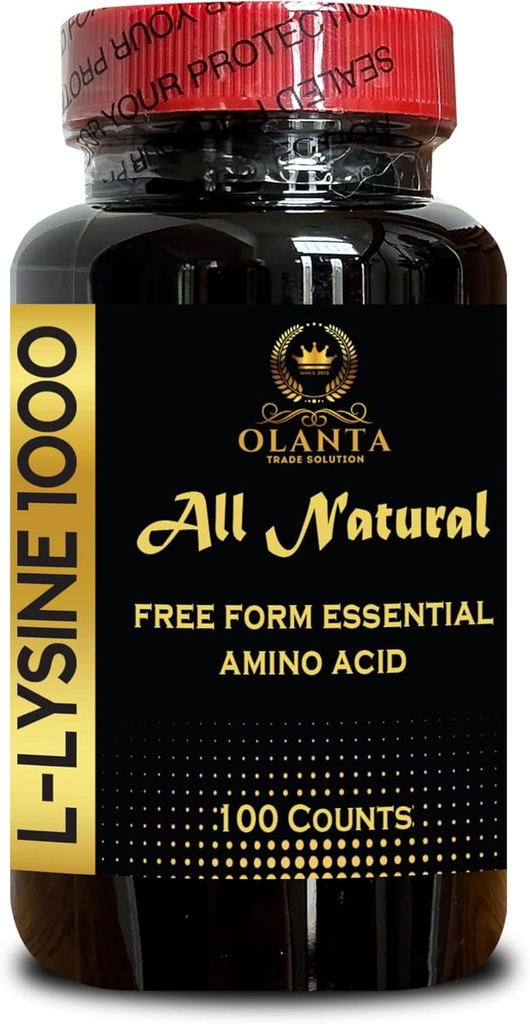L-LYSINE 1000 mg 自由形态 氨基酸 必需 - 支持运动员+肌肉,氨基酸补充支持能量形成,赖氨酸补充 L-Lysine 1000mg - 1瓶100计数