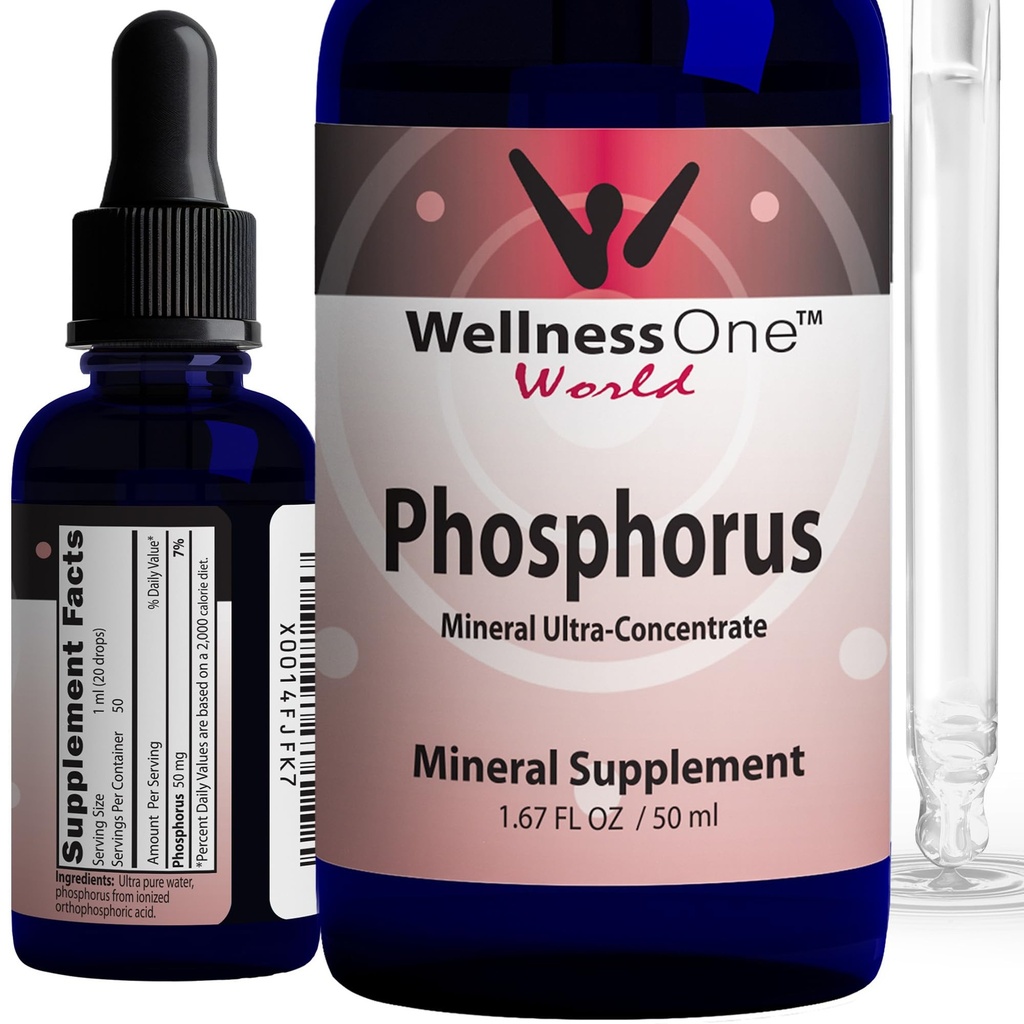 健康(One Ionic Phosporus) 补充剂 - Ortho Phosporus Liquids for Teeth, Bone Health, & Energy Support - Non-GMO, Vegan, Gluten Free - 1.67 fl oz