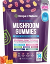Ashwagandha Gummys and Lions Mane Mushroom Gummys 补编 - 有机 - Reishi, Cordyceps, Turkish Tail, Maitake, Shitake, Chaga - 免疫防护,靴子认知性能,Vegan,低卡
