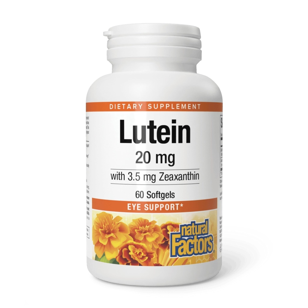 自然因素-Lutein 20mg,支持眼部健康的天然抗氧化剂,60软宝石